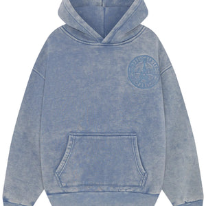 MAGIRI Embroidered Acid Washed Blue Hoodie