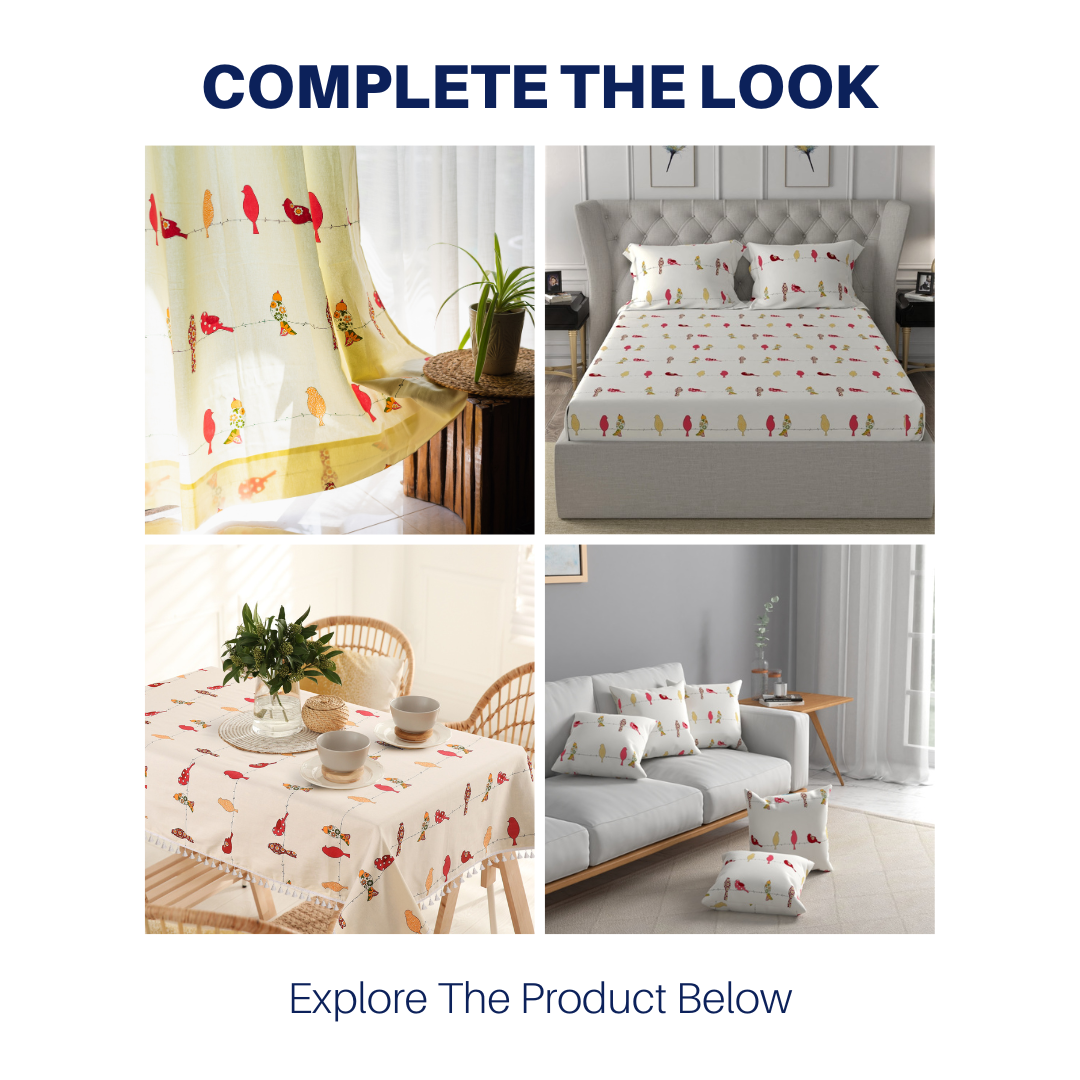 Fitted King Size Cotton Bedsheet - humming bird