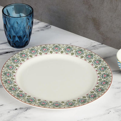 India Circus Ceramic Floral Illusion Dinner Plate | 1 Pc