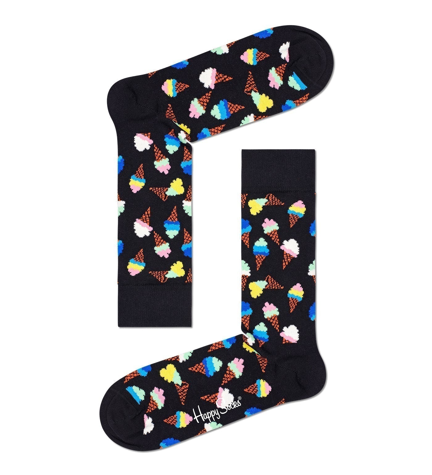 Happy Socks Unisex Ice Cream Crew Length Socks for Women and Men