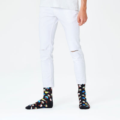 Happy Socks Unisex Ice Cream Crew Length Socks for Women and Men