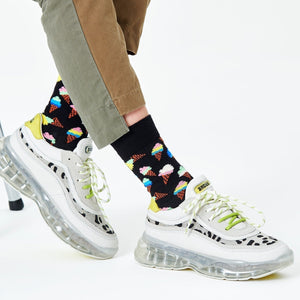 Happy Socks Unisex Ice Cream Crew Length Socks for Women and Men