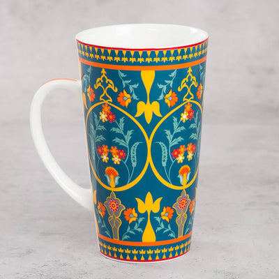 India Circus Swirling Safari Tall Milk/Coffee Mugs | 600 ml | Set of 2 Pcs