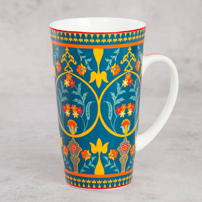 India Circus Swirling Safari Tall Milk/Coffee Mugs | 600 ml | Set of 2 Pcs