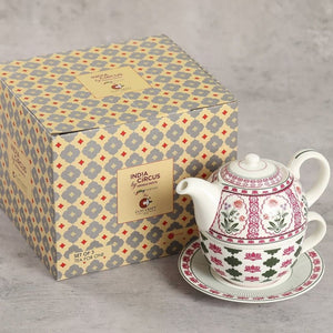 India Circus Floral Fountain Tea for One | Tea Set | Set of 3 Pcs