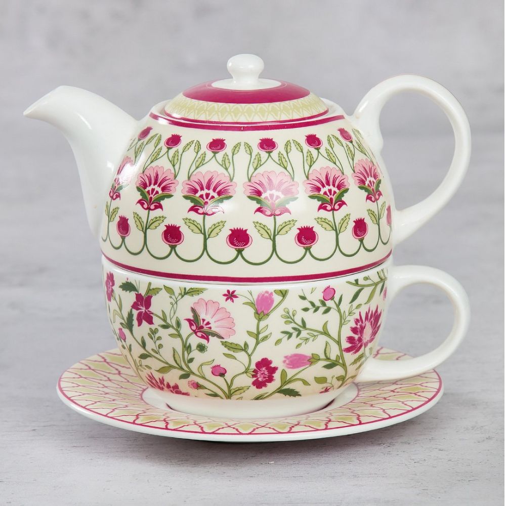 India Circus Rose Mallow Tea for One | Tea Set | Set of 3 Pcs