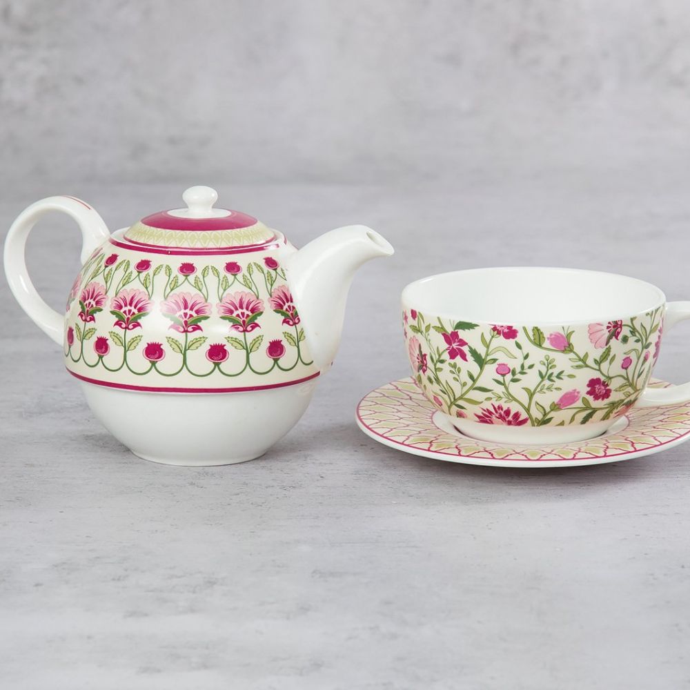 India Circus Rose Mallow Tea for One | Tea Set | Set of 3 Pcs