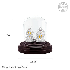 Silver Lakshmi and Ganesha Idol