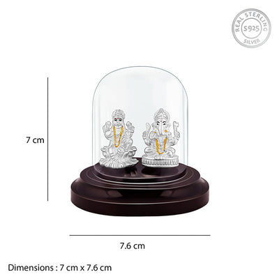Silver Lakshmi and Ganesha Idol