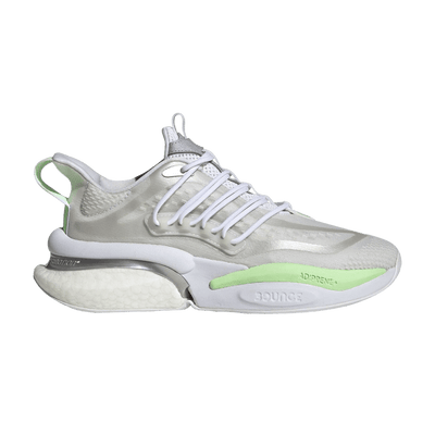 adidas Alphaboost V1 Cloud White Silver Metallic Green Spark (Women's)