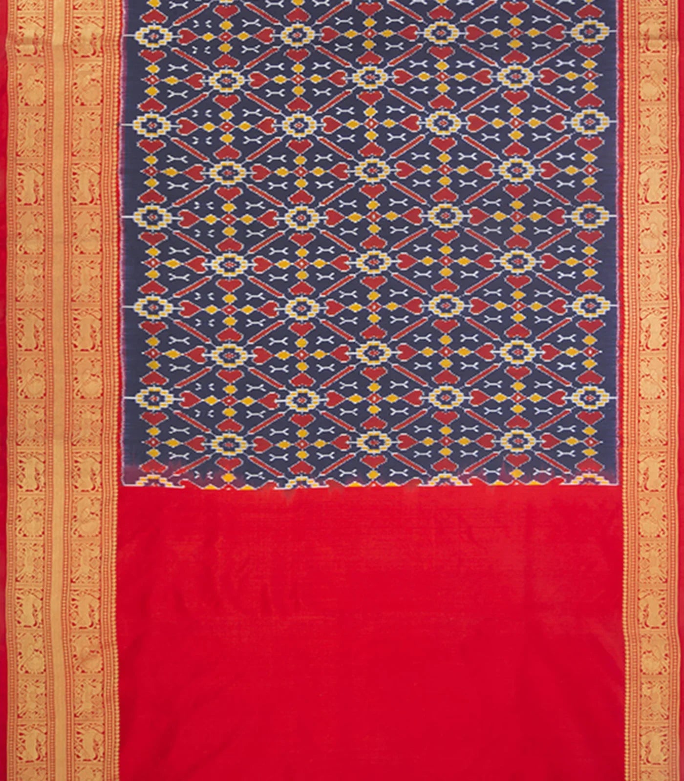 Blue Handwoven Ikat Silk Saree