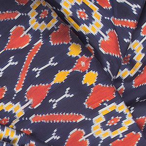 Blue Handwoven Ikat Silk Saree