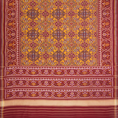 Mustard Handwoven Ikat Silk Saree