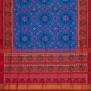 Blue Handwoven Ikat Silk Saree-Blue