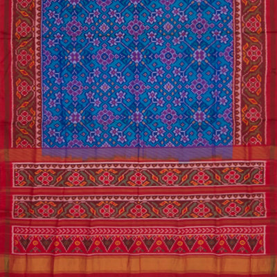 Blue Handwoven Ikat Silk Saree-Blue