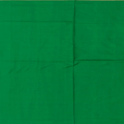 Green Handwoven Rajkot Patola Silk Saree With Diamond Motifs And Golden Zari Border-Green
