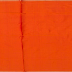 Orange Handwoven Rajkot Patola Silk Saree With Parrot and Elephant Motifs On Pallu
