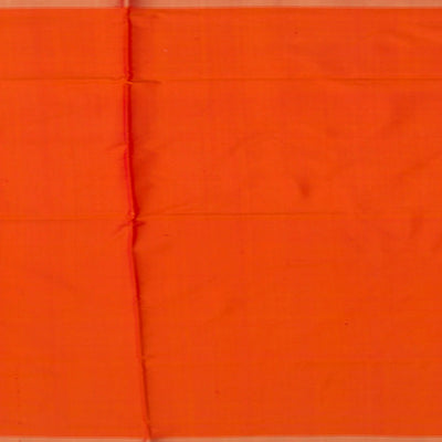 Orange Handwoven Rajkot Patola Silk Saree With Parrot and Elephant Motifs On Pallu