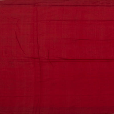 Crimson Handwoven Double Ikat Saree With Diamond Motifs & Flower Vine Motifs in Pallu