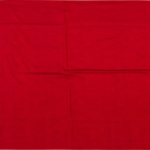 Crimson Handwoven Double Ikat Saree With Elephant & Bird Motifs in Diamond Pattern-Crimson