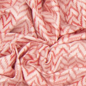 Off White Handwoven Ikat Silk Saree With Chevron Motifs & Orange Pallu-Off White