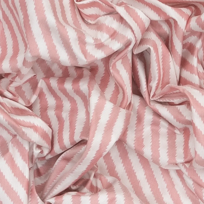 White Handloom Single Ikat Saree With Pink Border-White