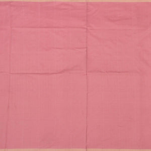 White Handloom Single Ikat Saree With Pink Border-White