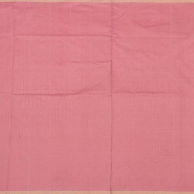 White Handloom Single Ikat Saree With Pink Border-White