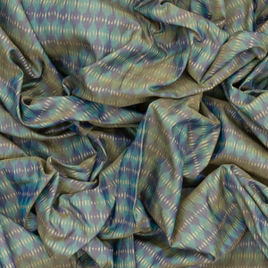 Sea Green Handloom Single Ikat Saree With Grey Border-Sage Green