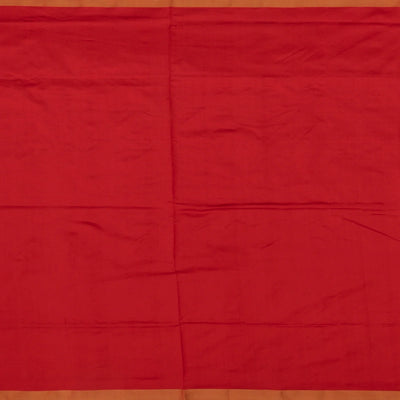 White Handloom Single Ikat Saree With Chevron Motifs-White