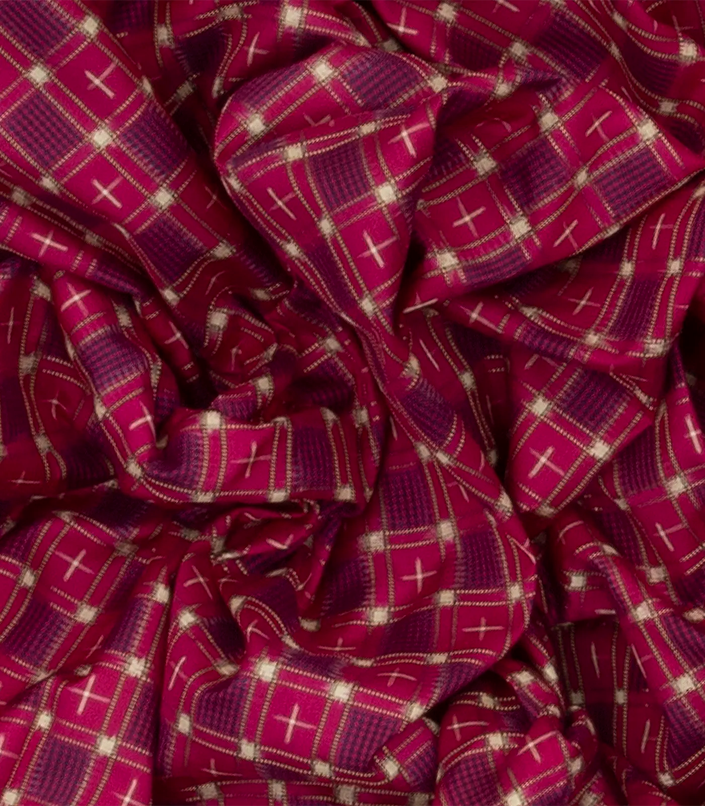 Pink Handloom Ikat Silk Saree With Checks & Navy Pallu-Pink