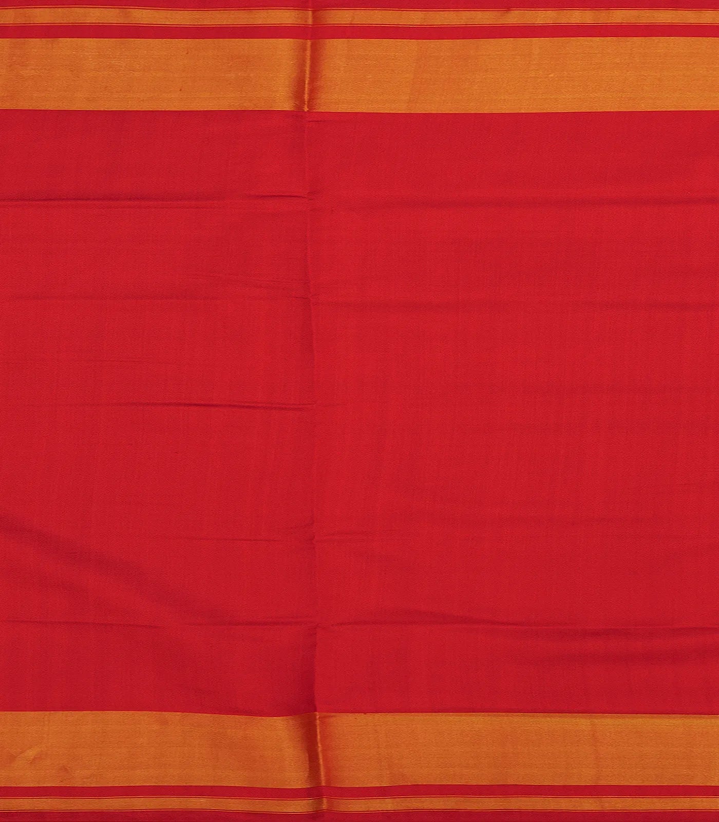 Red Handloom Ikat Silk Saree With Floral Motifs-Red