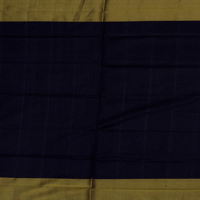 Midnight Blue Handloom Ikat Silk Saree With Floral Motifs-Midnight Blue