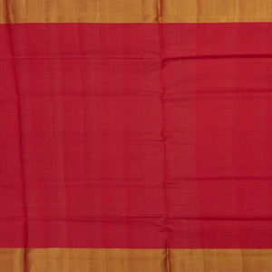 Red Handloom Ikat Silk Saree With Elephant & Bird Motifs-Red