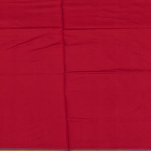 Red Handloom Single Ikat Single Saree With Diamond Motifs & Zari Border-Red