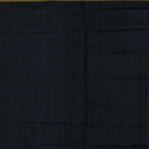 Black Handloom Single Ikat Silk With Dupion Saree Floral Vine Motifs-Black