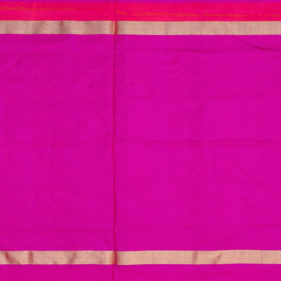 Blue Handloom Pochampally Ikat Silk Saree With Chevron Motifs-Blue