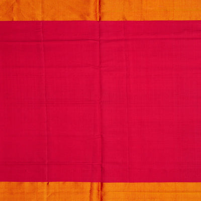 Blue Handloom Single Ikat Silk Saree With Floral Motifs-Blue