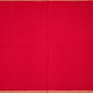 Red Handloom Pochampally Ikat Saree With Floral Motifs-Red