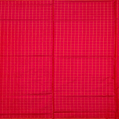 White Handloom Pochampally Ikat Saree With Checks-White