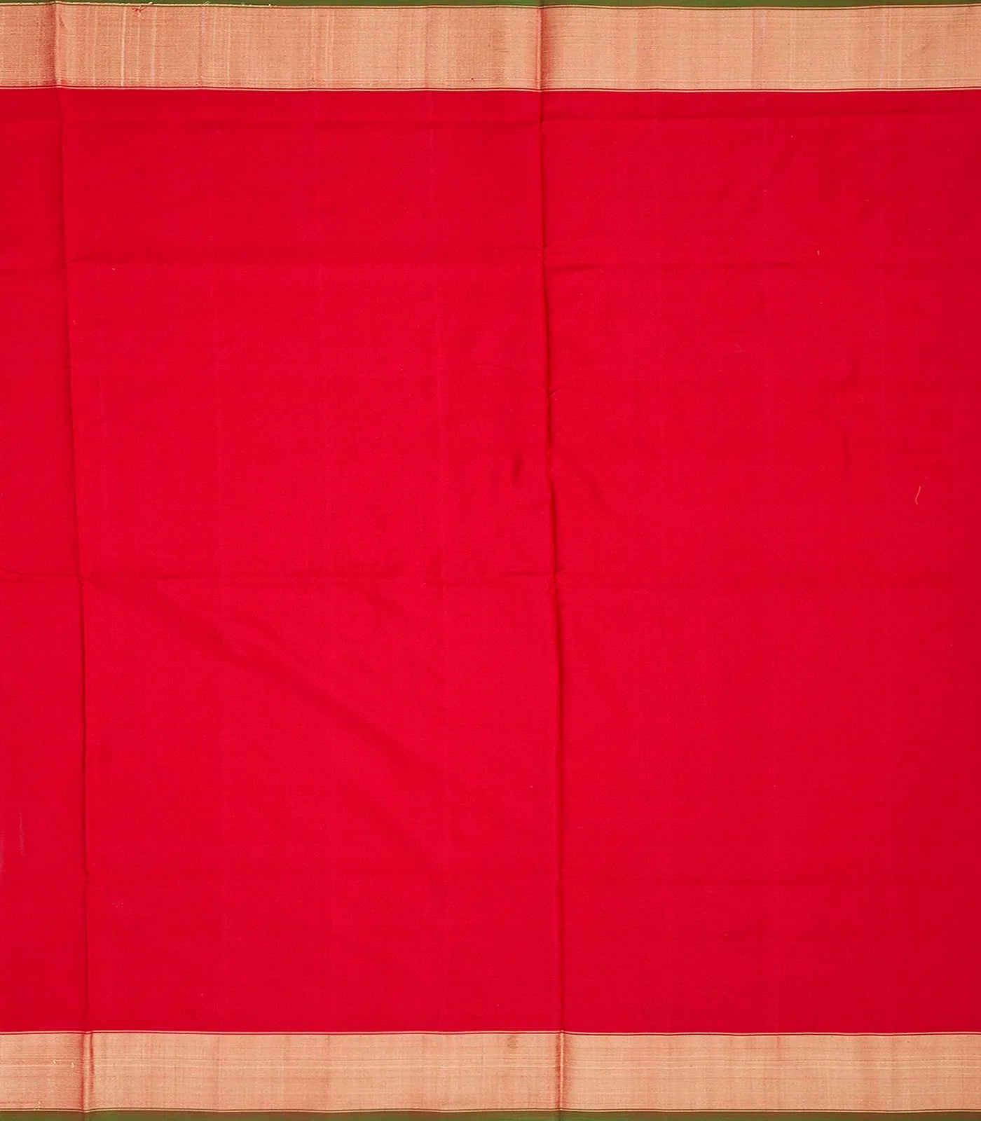 Red Handloom Pochampally Ikat Saree With Stripes-Red