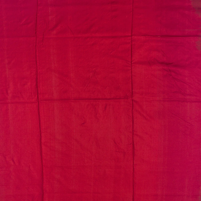 Crimson Handloom Pochampally Ikat Saree With Elephant Motifs-Crimson