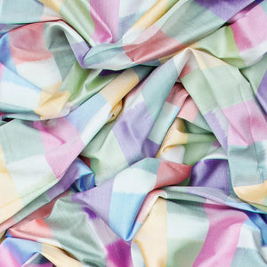 Multi Colour Handloom Pochampally Ikat Saree With Blue Border-Multi colour