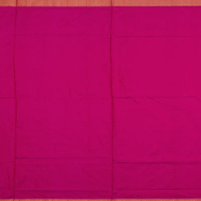 Pink Handloom Pochampally Ikat Saree With Floral Motifs-Pink