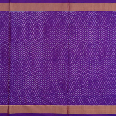 Purple Handloom Pochampally Ikat Saree With Stripes-Purple