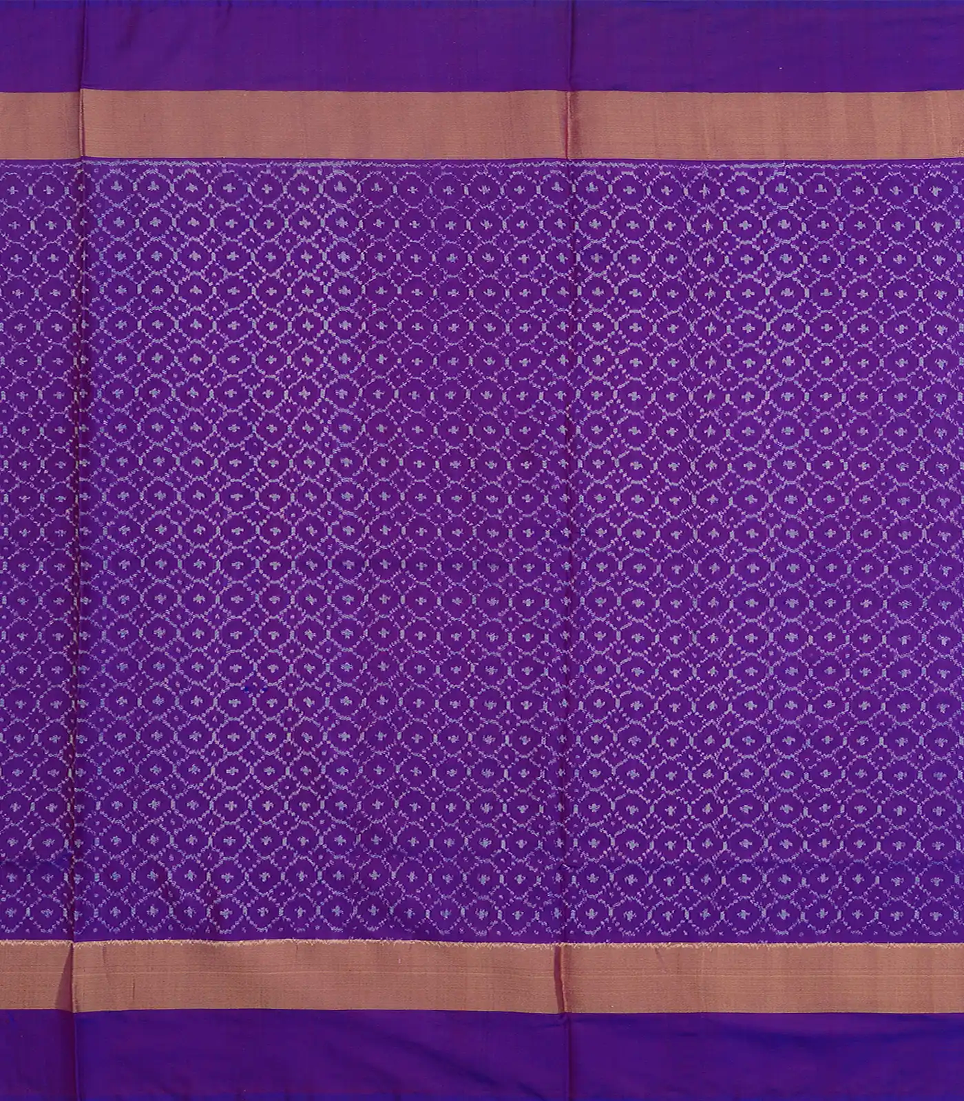 Purple Handloom Pochampally Ikat Saree With Stripes-Purple