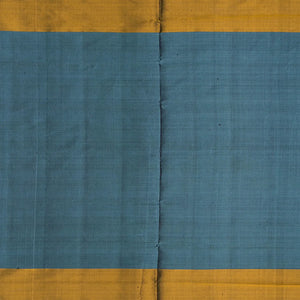 Steel Blue Handloom Rajkot Patola Silk Saree With Chevron Motifs-Steel Blue