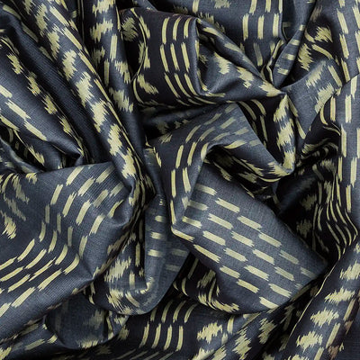 Dark Grey Handloom Rajkot Patola Silk Saree With Floral Motifs-Dark Grey