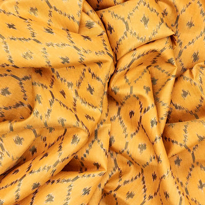 Sandal Handloom Rajkot Patola Silk Saree With Jaal Motifs-Sandal