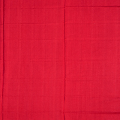 Red Handloom Rajkot Patola Silk Saree With Floral Vine Motifs-Red